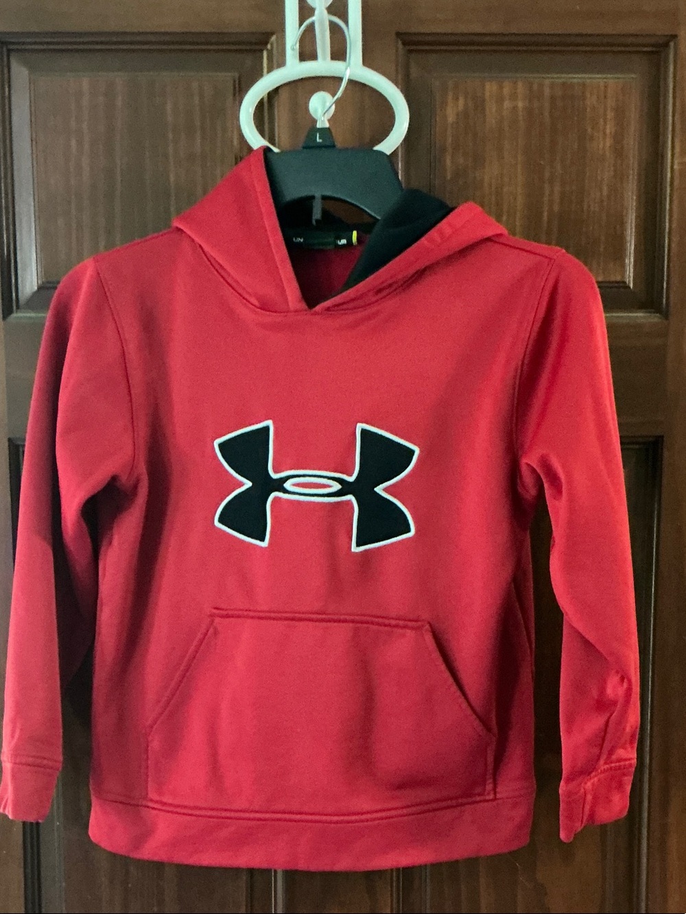 Under Armour Kids Red Hoodie with Black Logo